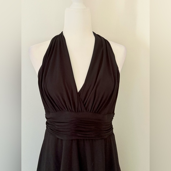 Black Evan Picone ruffled party dress size 8 - Picture 5 of 16